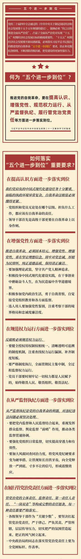 何為“五個進一步到位”？